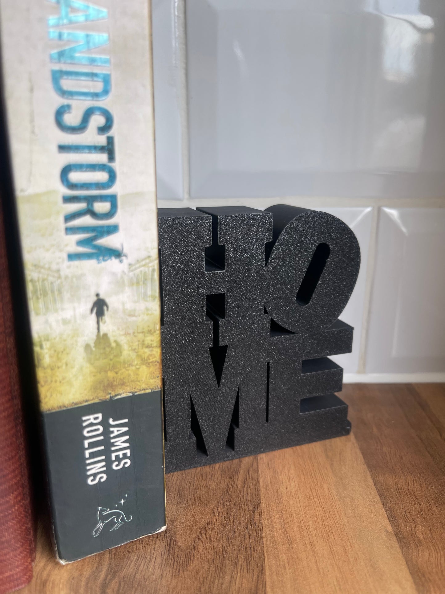 Thick Love Home Bookends With Slide Under Book Tab, Decorative 3Dprinted Bookstands sign, Neat Sturdy Book Support For Bookshelf, Home Gift
