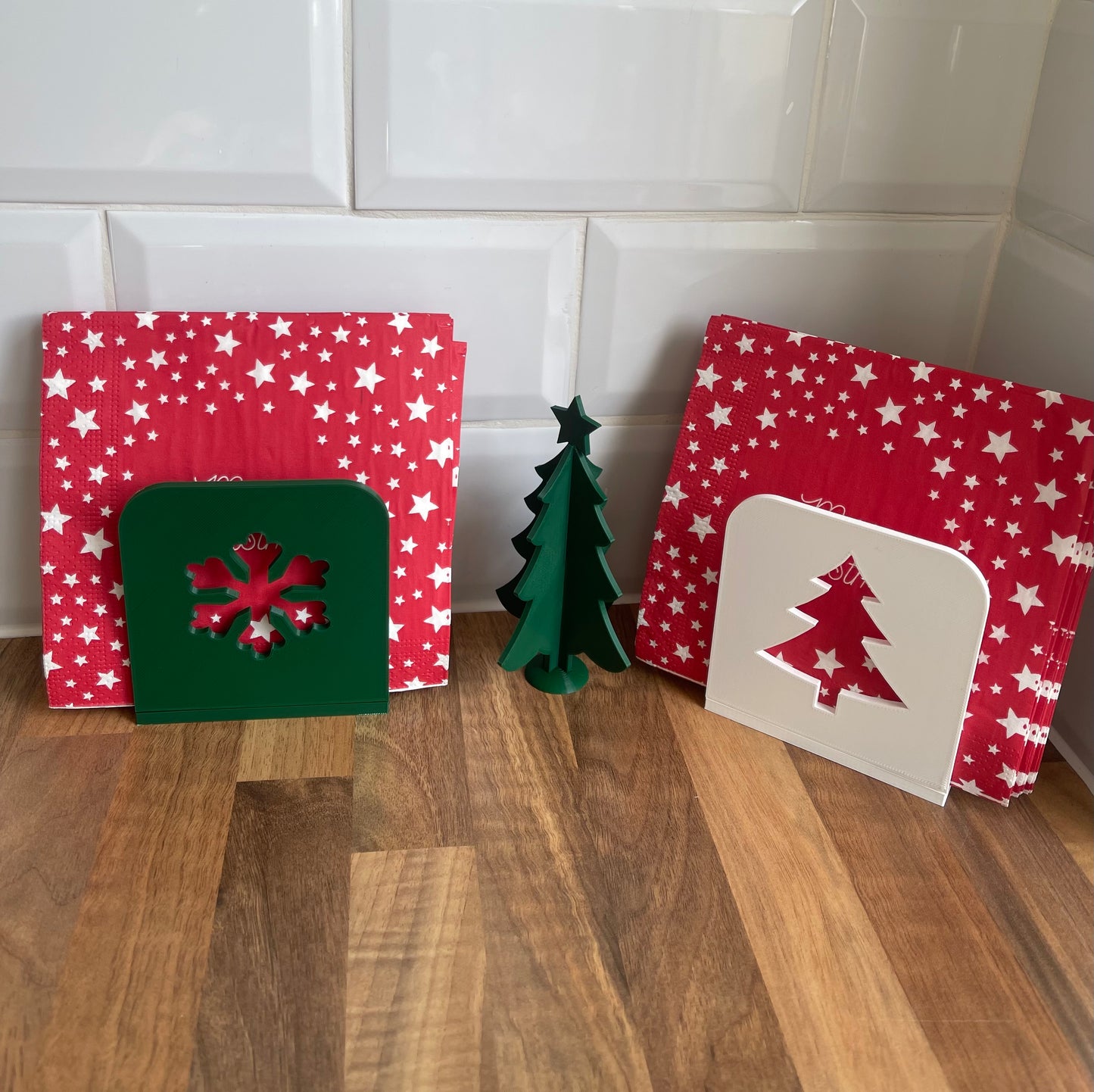 Christmas Napkin Holders – Festive Table Décor with Snowflake & Christmas Tree Designs