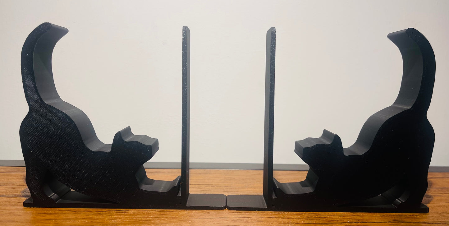 Cute Cat Bookends | Feline Decorations | Desk Bookends | Animal Bookend | 3D Print Bookends | Shelf Decorator | Cat Adorer | Book Gifts