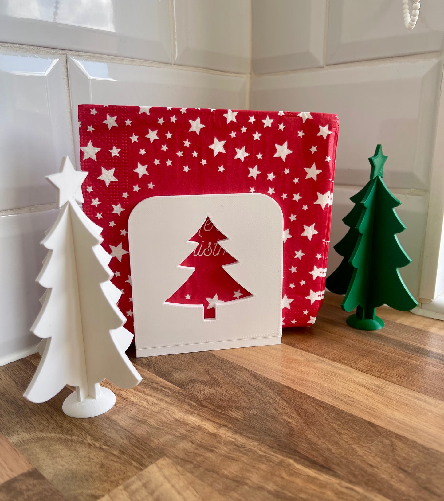 Christmas Napkin Holders – Festive Table Décor with Snowflake & Christmas Tree Designs