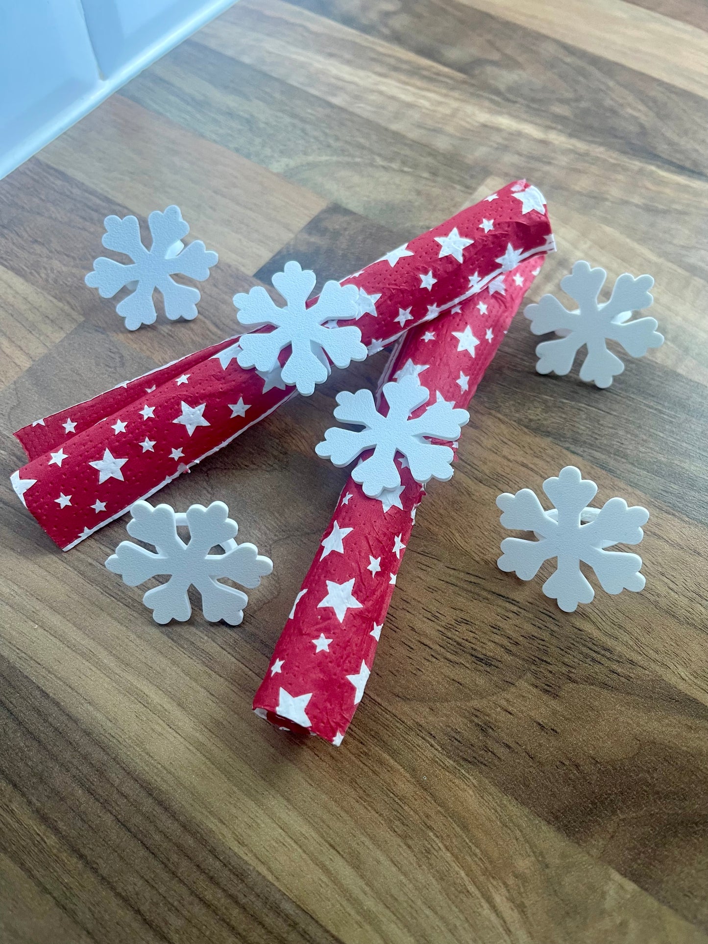 Snowflake Napkin Rings | Christmas Table Decor | Festive Napkin Holders in Multiple Colours | Sets of 4, 6, 8, 12