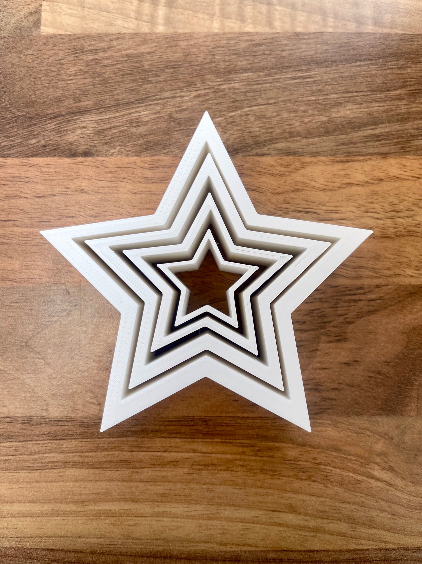 White Star Ornament Set – 3D Printed Christmas Decorations for Mantel or Shelf