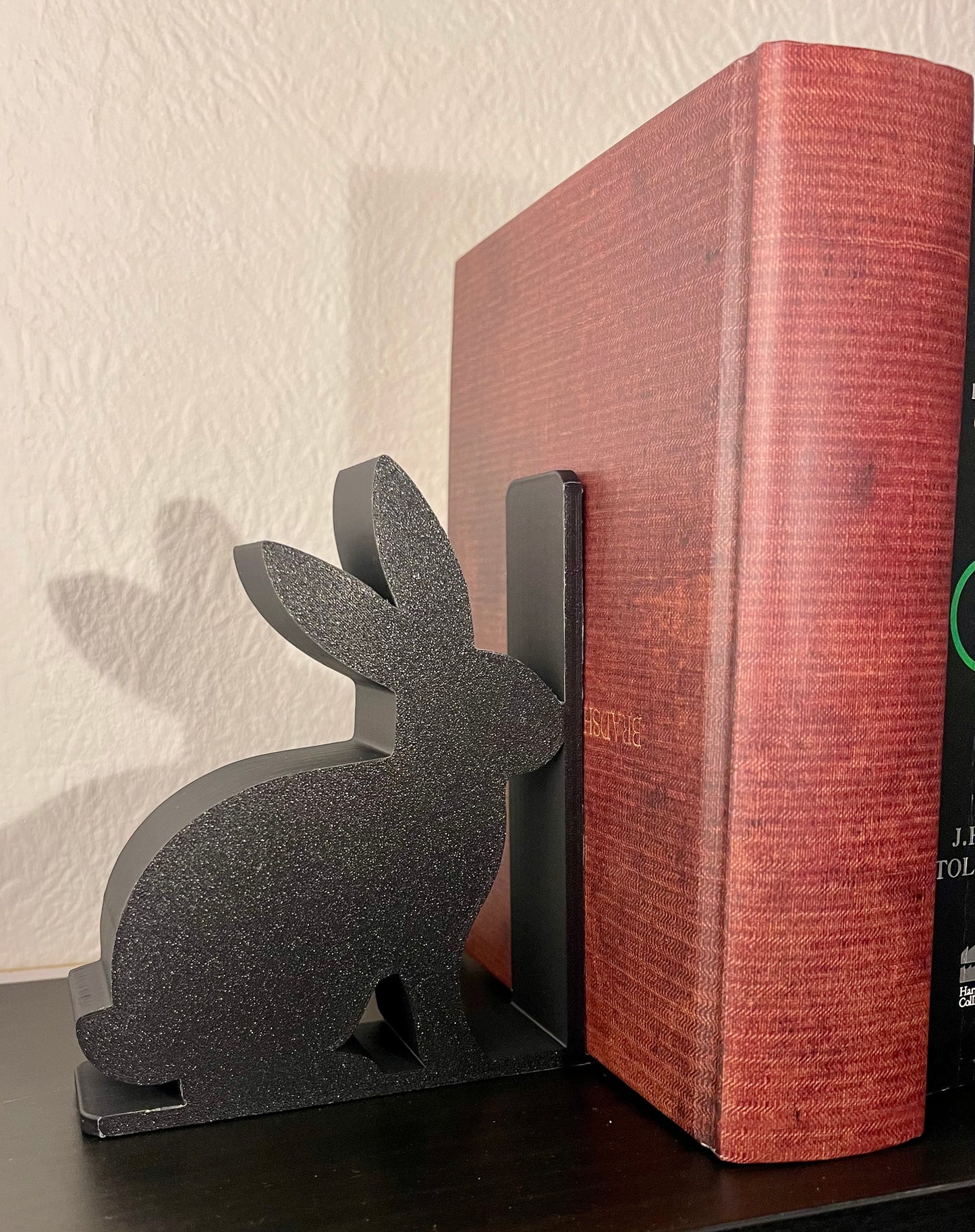 Thick Rabbit Bookends With Flat Base, 3D Printed Cute Animal Bookstand, Decorative Books With Tall Shelf Bookend, Organising Bookshelf Gift