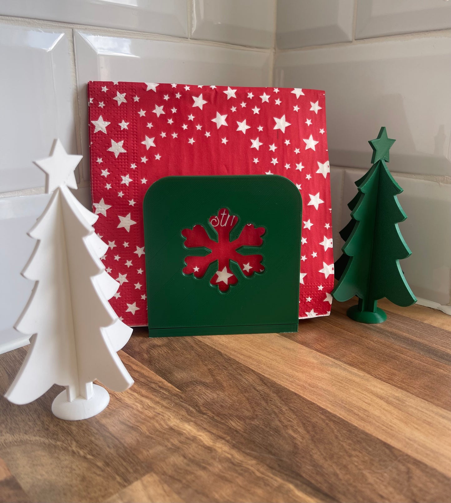 Christmas Napkin Holders – Festive Table Décor with Snowflake & Christmas Tree Designs
