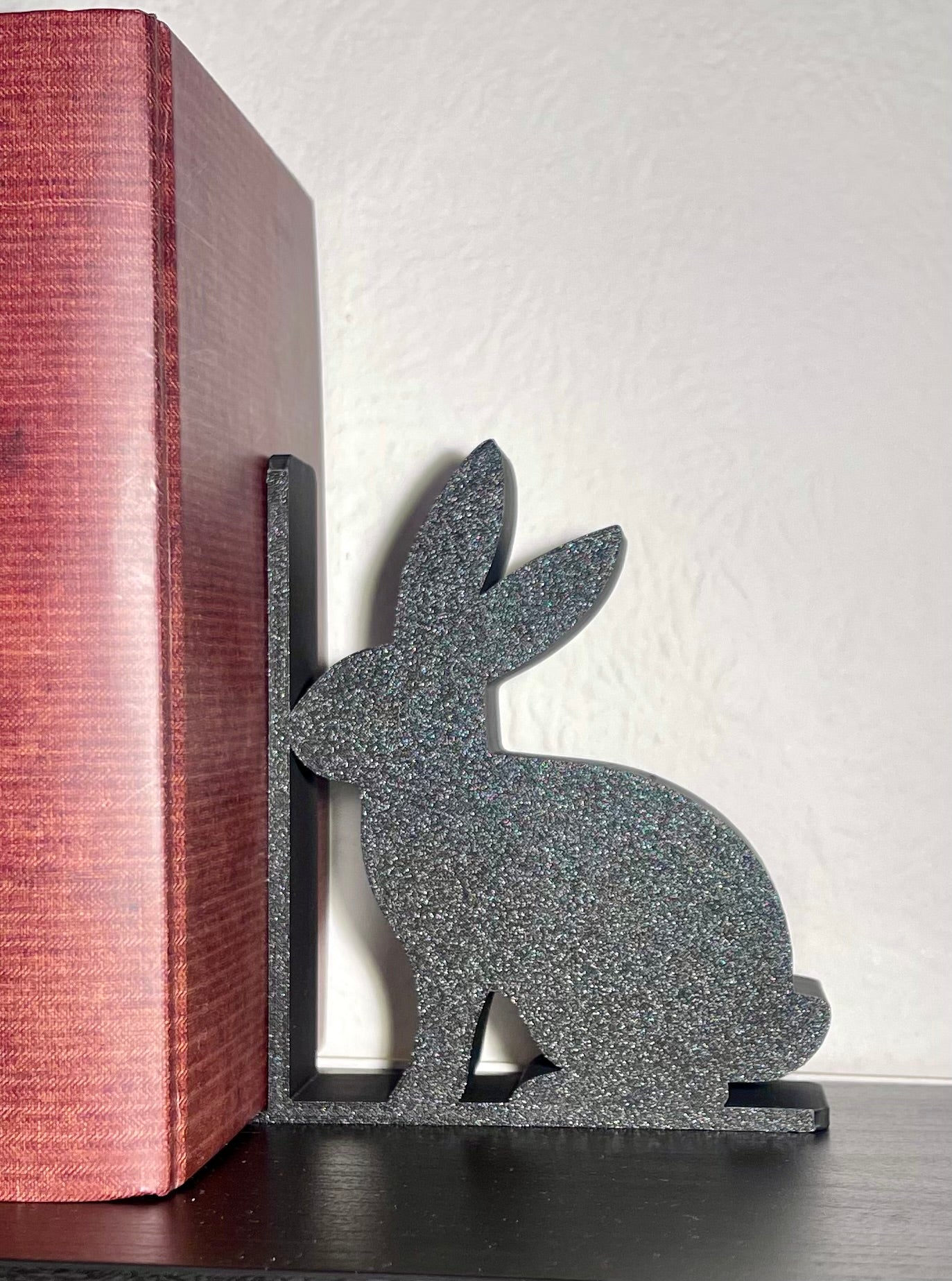 Thick Rabbit Bookends With Flat Base, 3D Printed Cute Animal Bookstand, Decorative Books With Tall Shelf Bookend, Organising Bookshelf Gift
