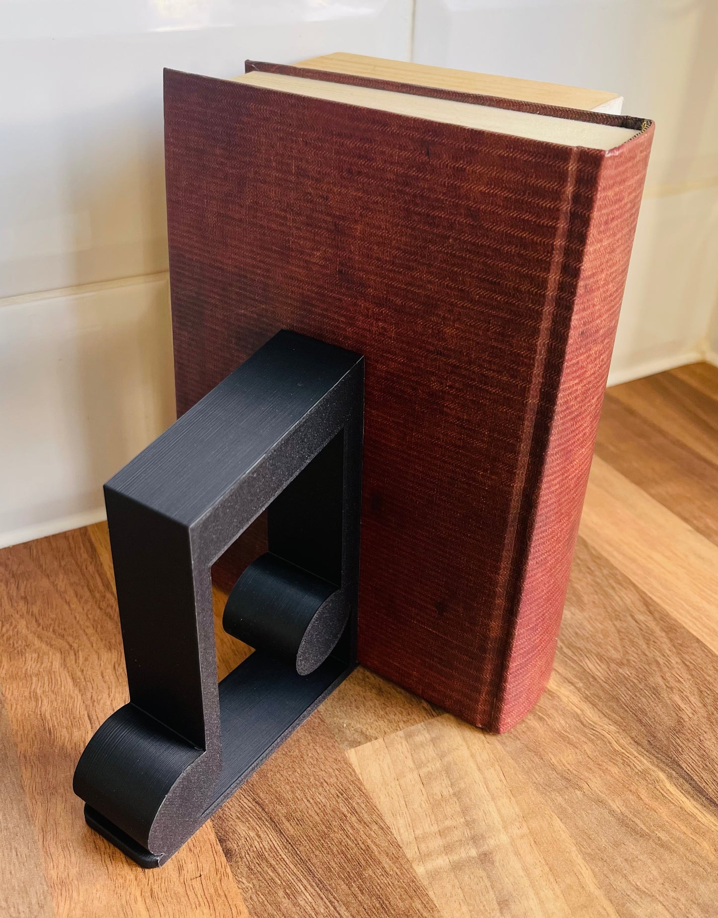 Thick Musical Notes Bookends With Slide Under Book Tab, 3D Printed Piano Notes Bookstand For His/Hers Music Room, Musical Books Shelf Gift
