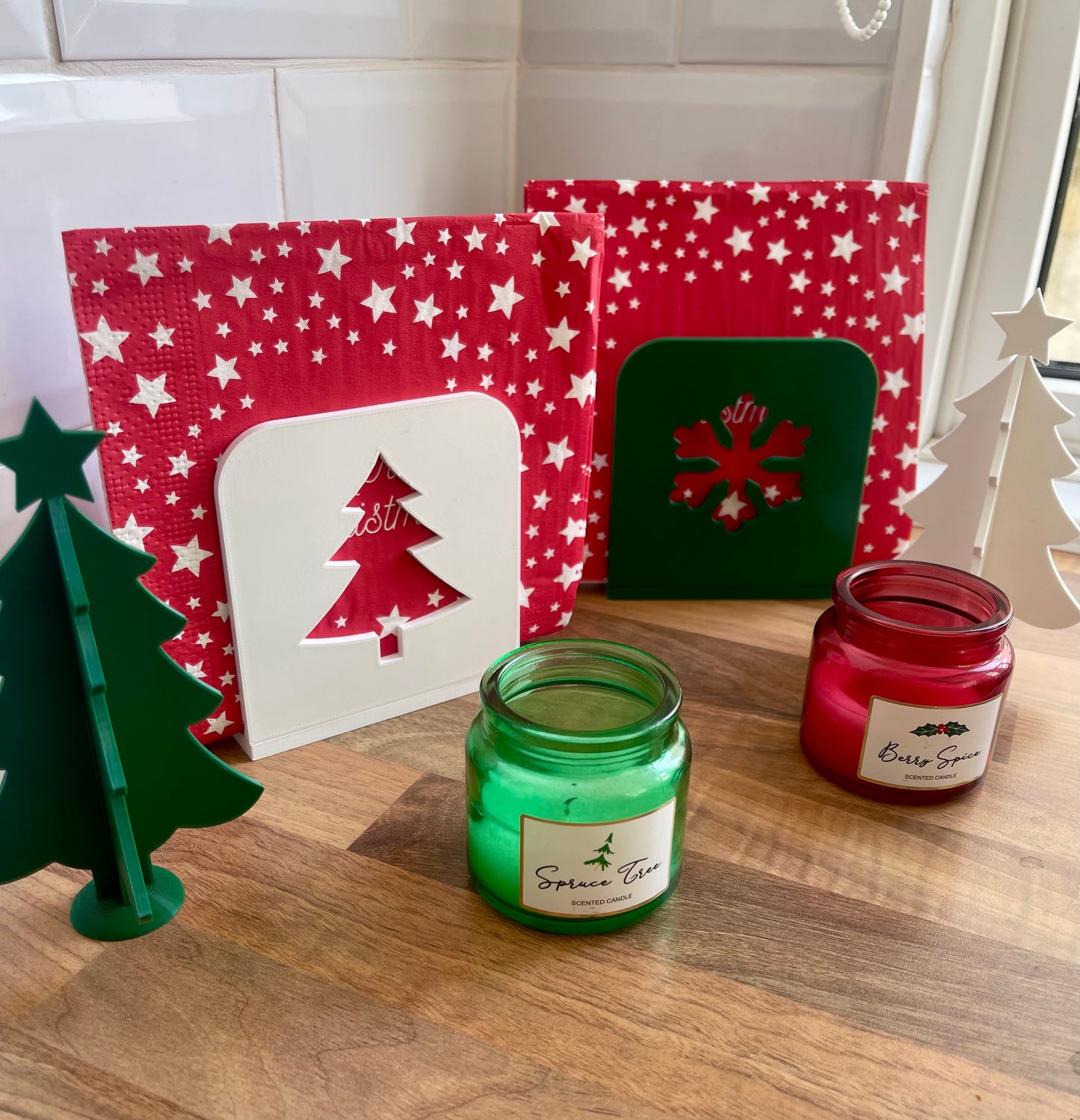 Christmas Napkin Holders – Festive Table Décor with Snowflake & Christmas Tree Designs