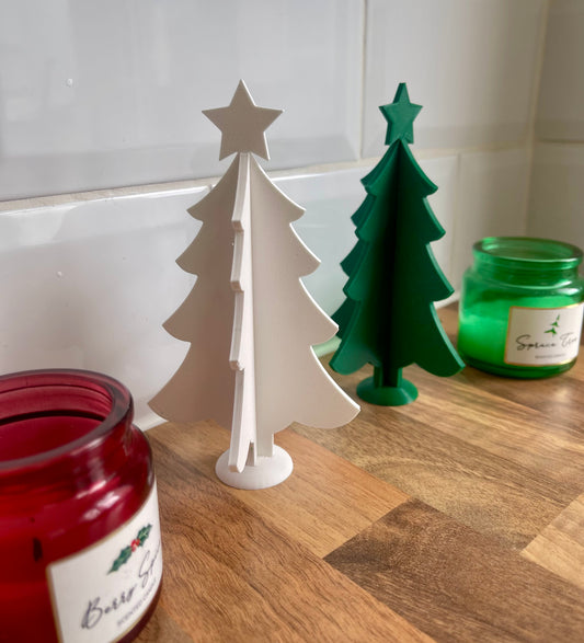 Minimalist 3D Printed Christmas Tree Decoration – Modern Holiday Ornament