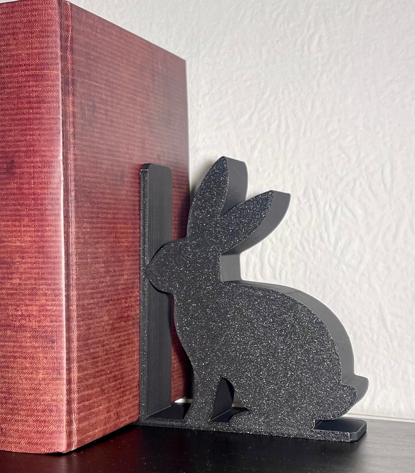 Thick Rabbit Bookends With Flat Base, 3D Printed Cute Animal Bookstand, Decorative Books With Tall Shelf Bookend, Organising Bookshelf Gift