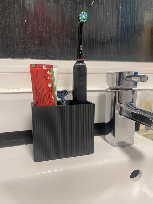 Unique Toothbrush Organizer for Modern Bathroom Design - Toothbrush Storage Solution | 3D Printed Holder | Decorative Sink | Toothpaste Storage